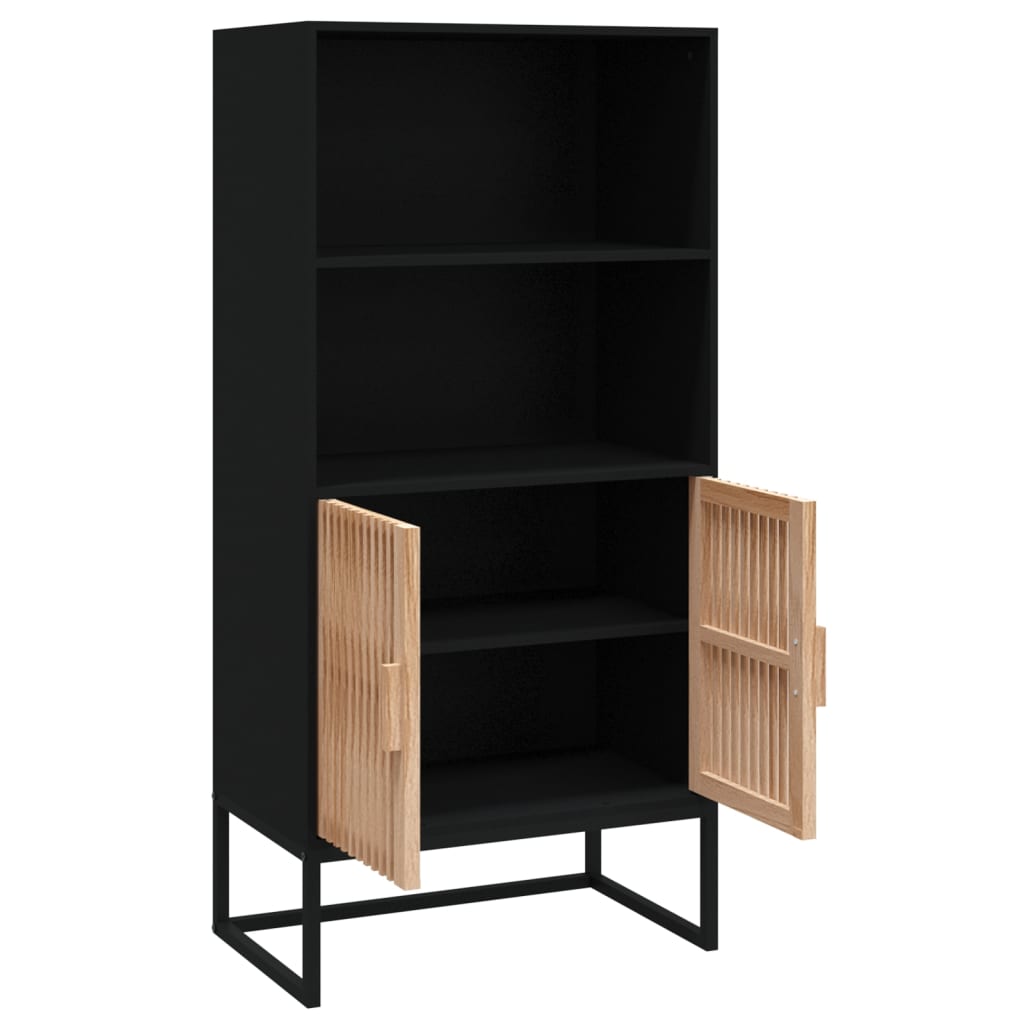 Hoge Kast 60X35X125 Cm Bewerkt Hout Zwart