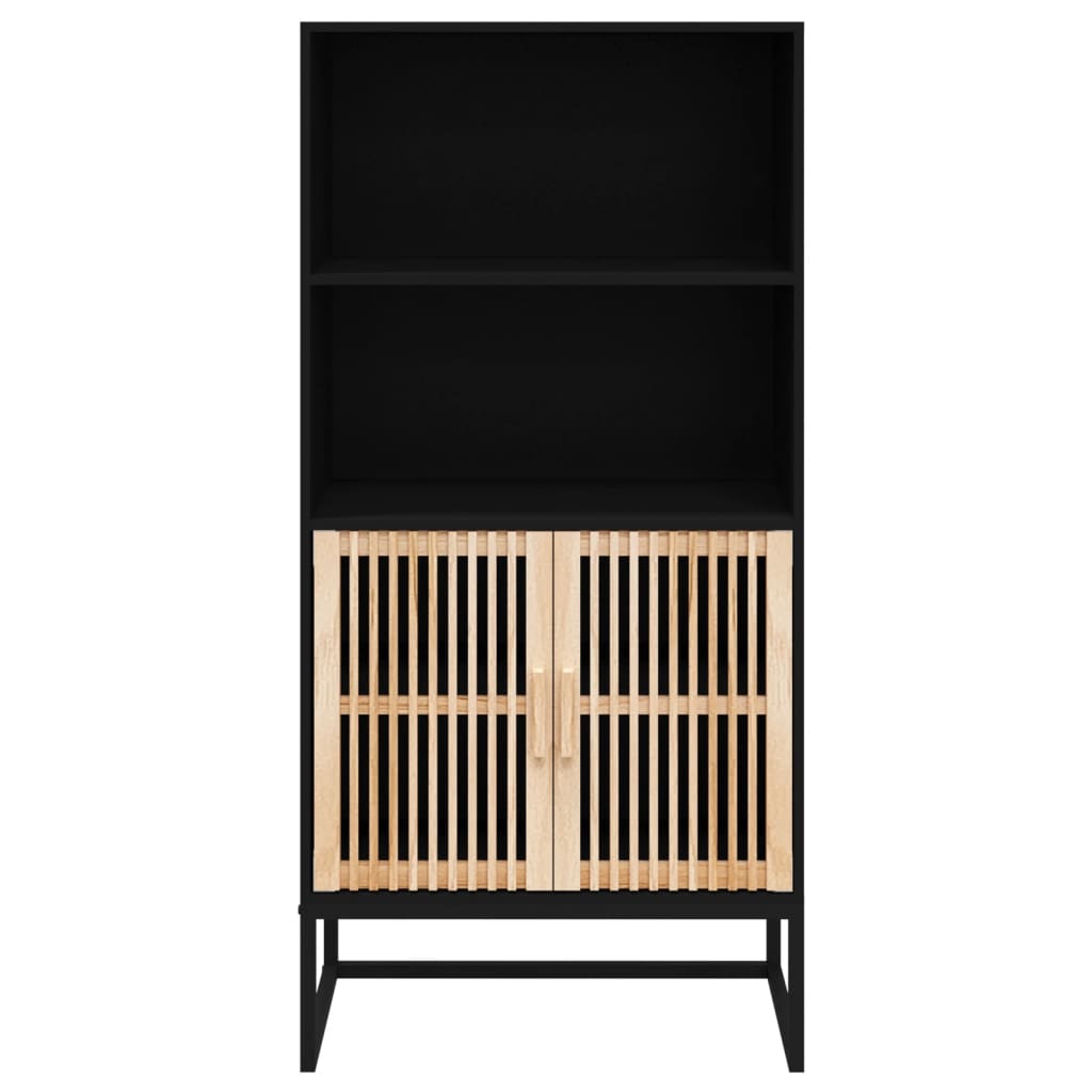 Hoge Kast 60X35X125 Cm Bewerkt Hout Zwart