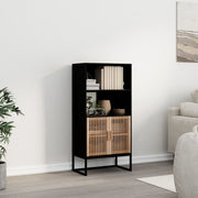 Hoge kast 60x35x125 cm bewerkt hout zwart