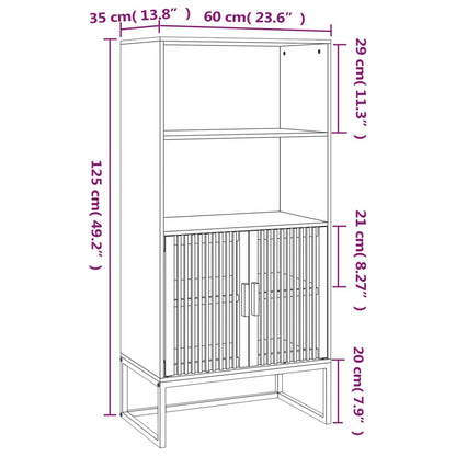 Hoge Kast 60X35X125 Cm Bewerkt Hout
