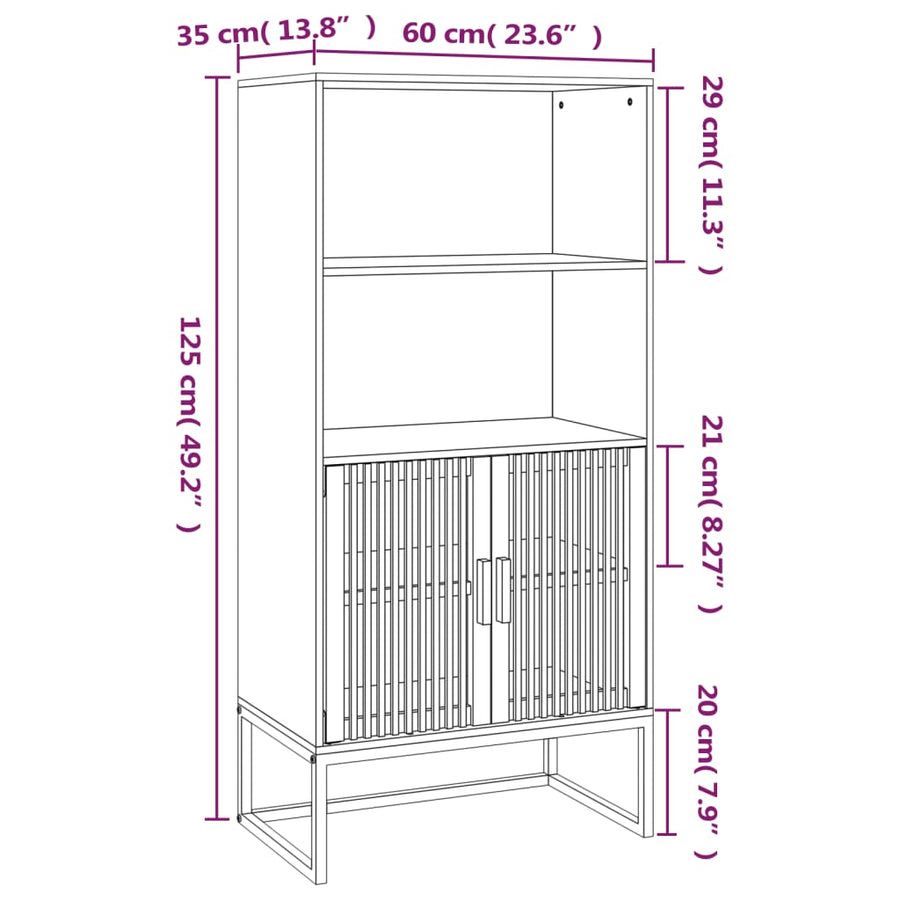 Hoge Kast 60X35X125 Cm Bewerkt Hout