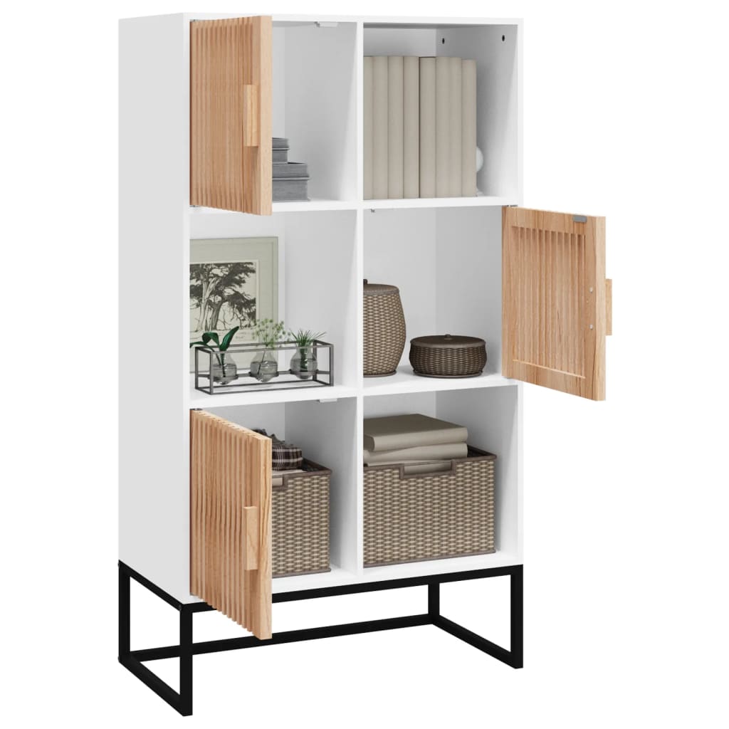 Hoge Kast 70X35X125 Cm Bewerkt Hout Wit