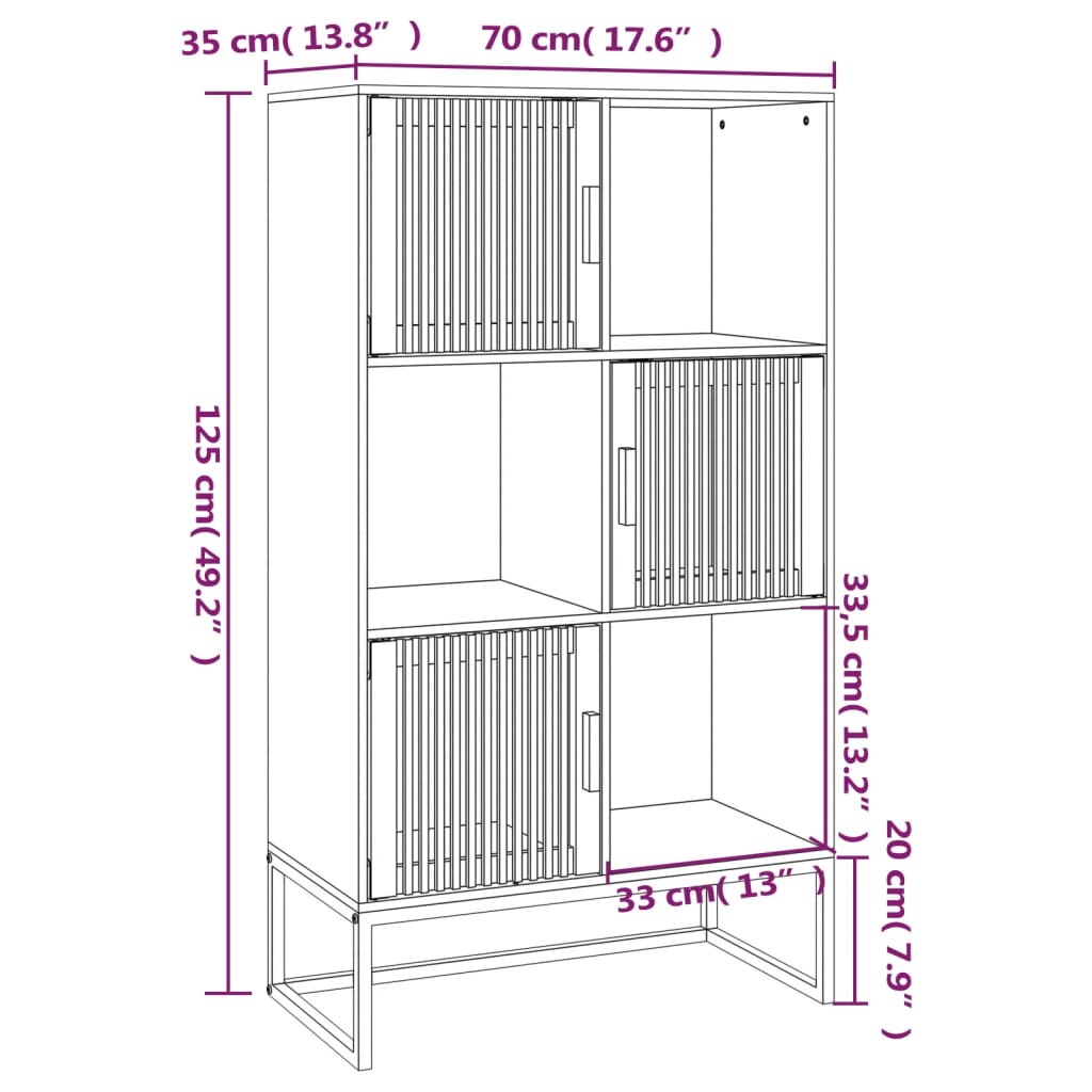 Hoge Kast 70X35X125 Cm Bewerkt Hout Wit