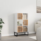 Tall cabinet 70x35x125 cm distressed wood white