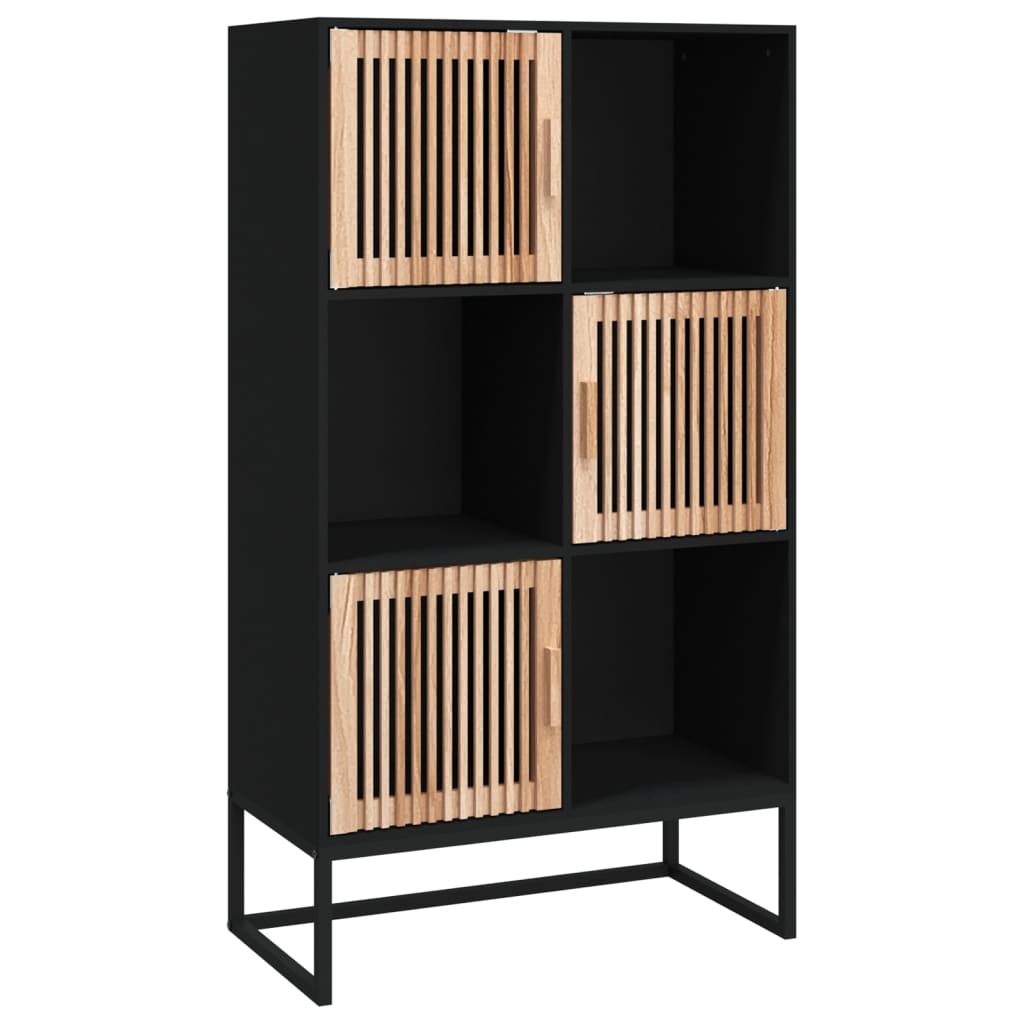 Hoge Kast 70X35X125 Cm Bewerkt Hout Zwart