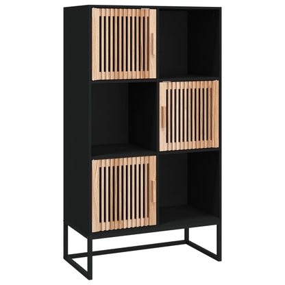 Hoge Kast 70X35X125 Cm Bewerkt Hout Zwart