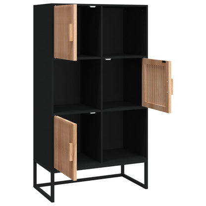 Hoge Kast 70X35X125 Cm Bewerkt Hout Zwart