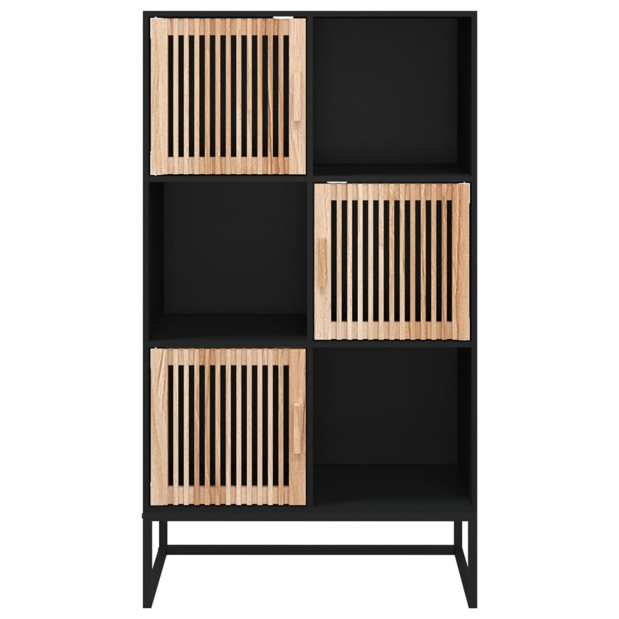Hoge Kast 70X35X125 Cm Bewerkt Hout Zwart