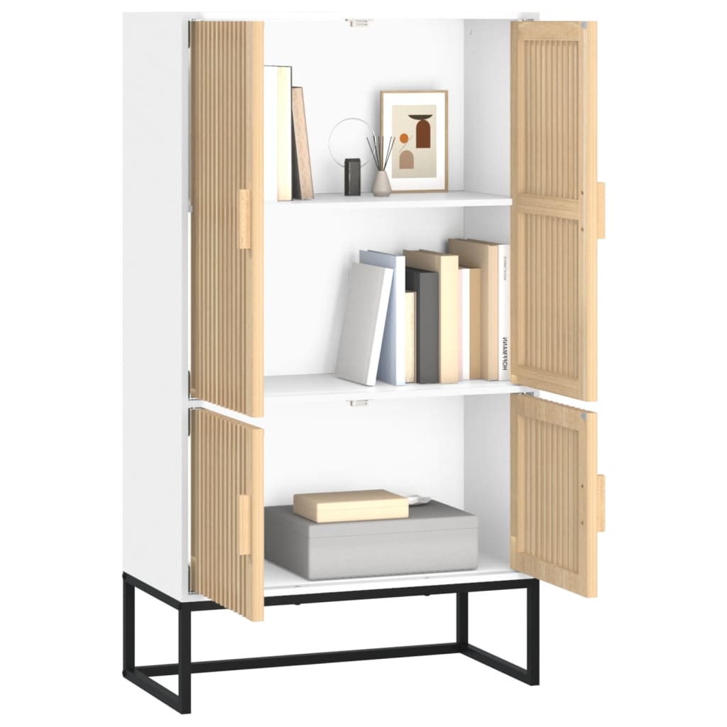 Hoge Kast 70X35X125 Cm Bewerkt Hout Wit