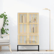 Hoge kast 70x35x125 cm bewerkt hout wit wandmontage