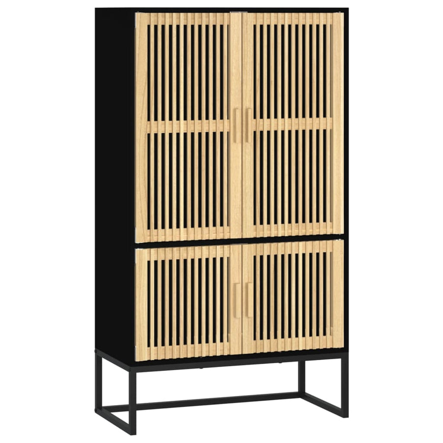 Hoge kast 70x35x125 cm bewerkt hout zwart