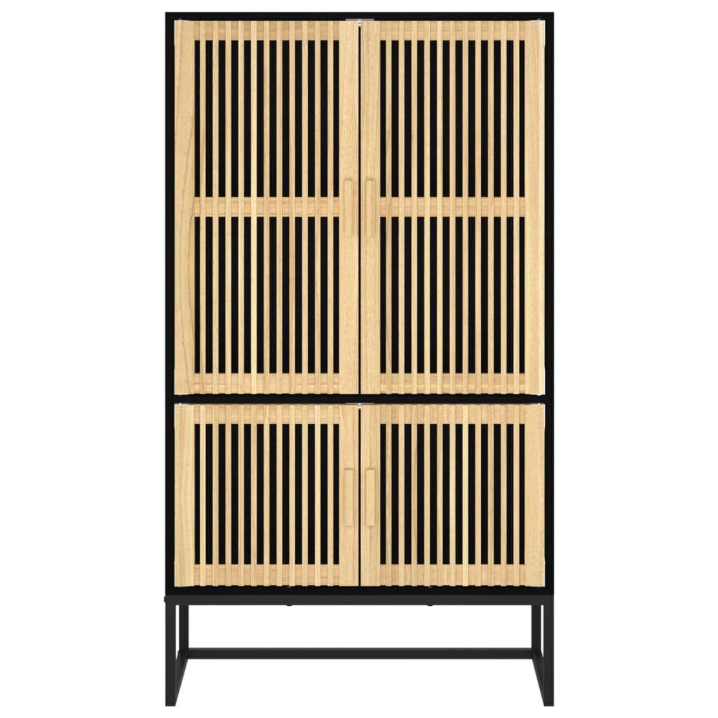 Hoge kast 70x35x125 cm bewerkt hout zwart