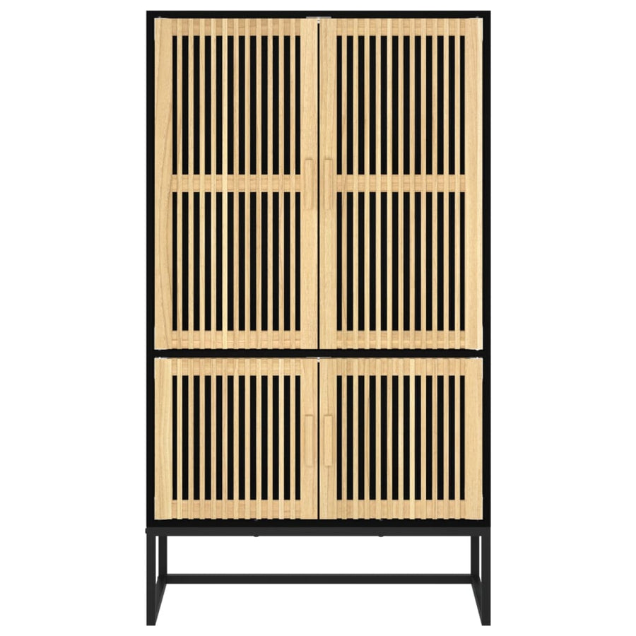 Hoge kast 70x35x125 cm bewerkt hout zwart