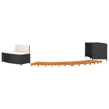Hottub-Ombouw Poly Rattan En Massief Acaciahout Zwart