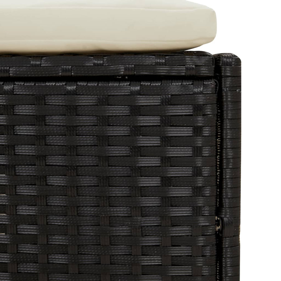 Hottub-Ombouw Poly Rattan En Massief Acaciahout Zwart