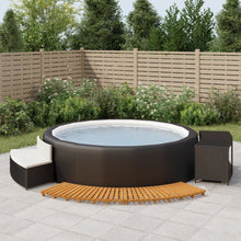 Hottub-Ombouw Poly Rattan En Massief Acaciahout Zwart