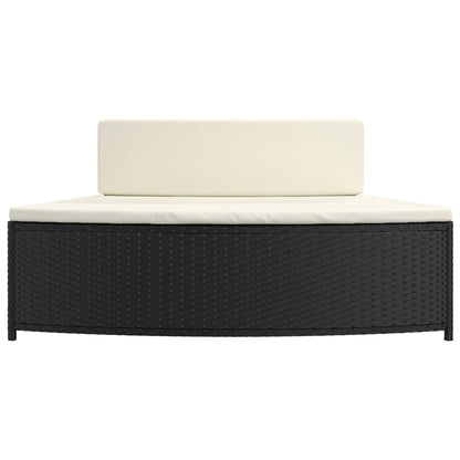 Spa-Bankjes Met Kussens 2 St Poly Rattan Zwart