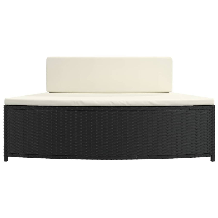 Spa-Bankjes Met Kussens 2 St Poly Rattan Zwart