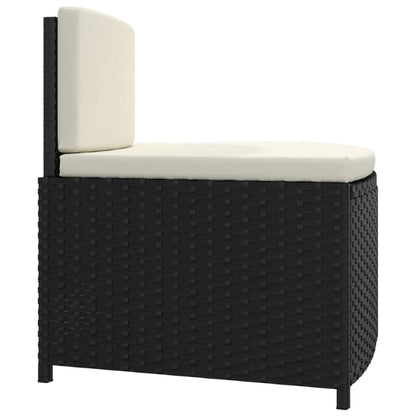 Spa-Bankjes Met Kussens 2 St Poly Rattan Zwart