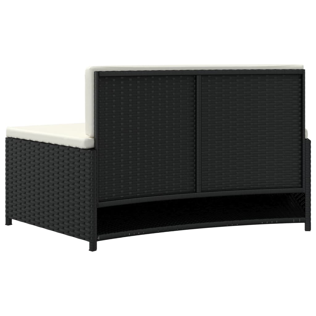 Spa-Bankjes Met Kussens 2 St Poly Rattan Zwart