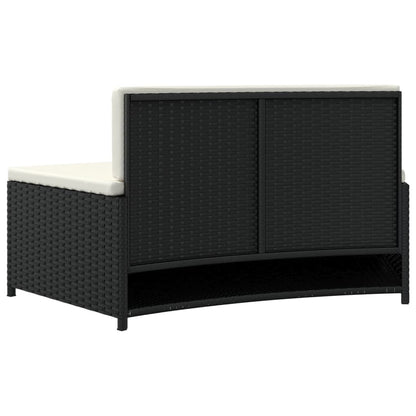 Spa-Bankjes Met Kussens 2 St Poly Rattan Zwart