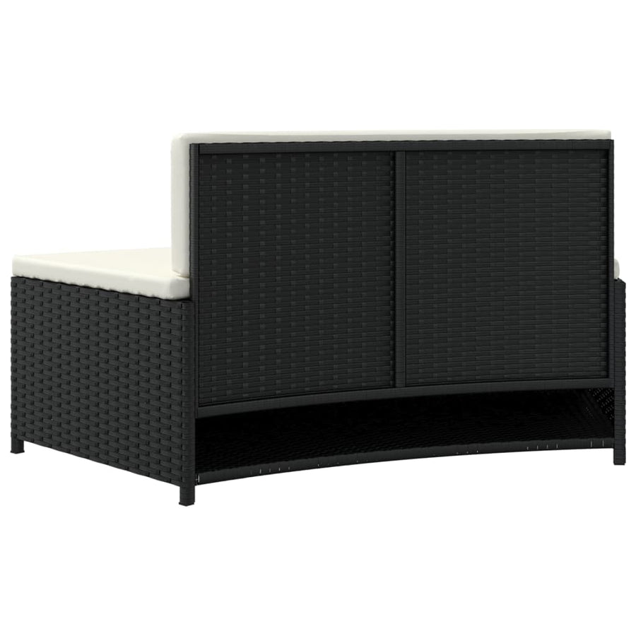 Spa-Bankjes Met Kussens 2 St Poly Rattan Zwart