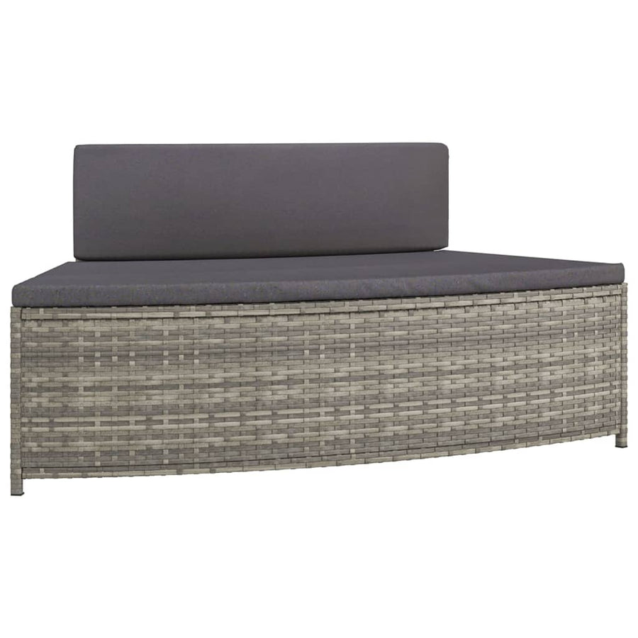 Spa-Bankjes Met Kussens 2 St Poly Rattan Grijs