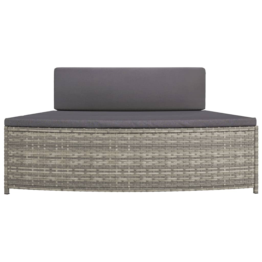Spa-Bankjes Met Kussens 2 St Poly Rattan Grijs