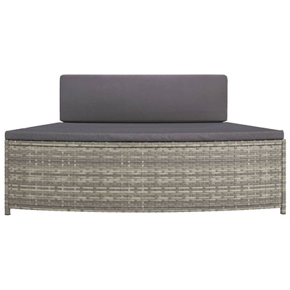 Spa-Bankjes Met Kussens 2 St Poly Rattan Grijs