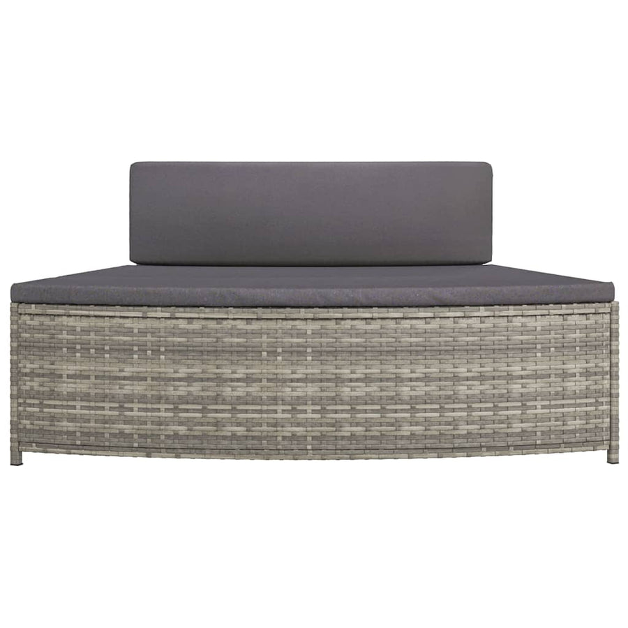 Spa-Bankjes Met Kussens 2 St Poly Rattan Grijs