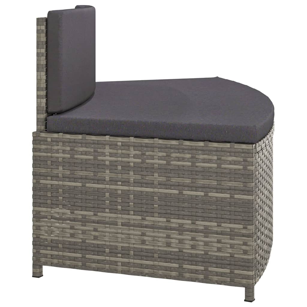 Spa-Bankjes Met Kussens 2 St Poly Rattan Grijs