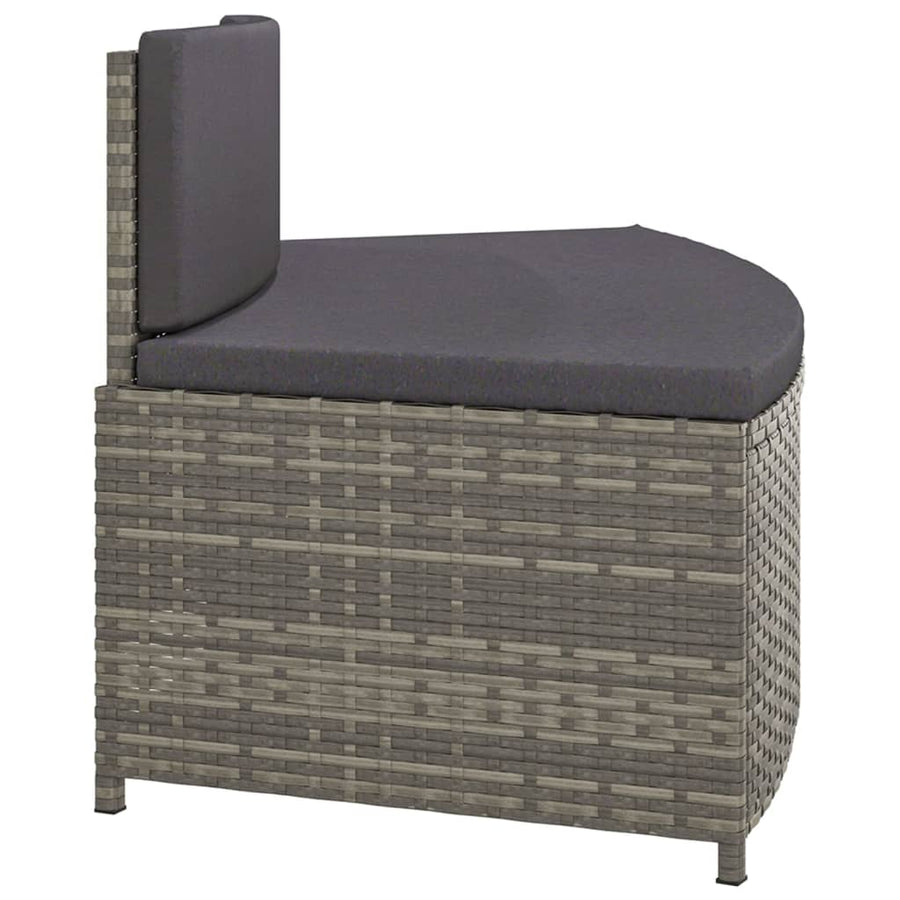 Spa-Bankjes Met Kussens 2 St Poly Rattan Grijs