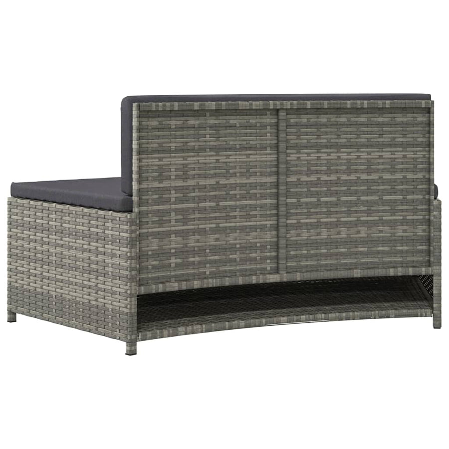 Spa-Bankjes Met Kussens 2 St Poly Rattan Grijs