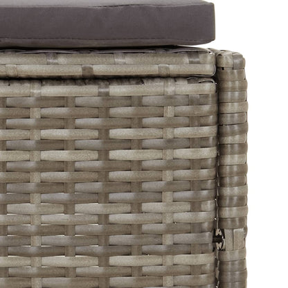 Spa-Bankjes Met Kussens 2 St Poly Rattan Grijs