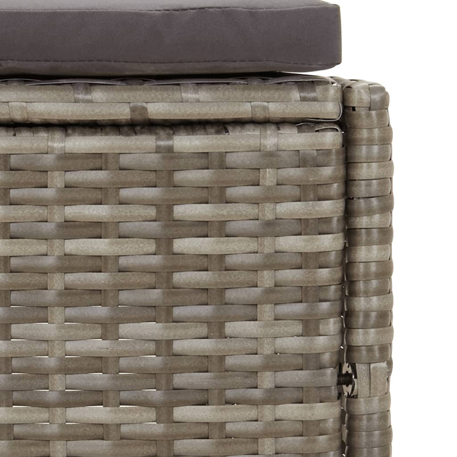 Spa-Bankjes Met Kussens 2 St Poly Rattan Grijs
