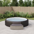 Spa benches with cushions 2 pcs poly rattan grey