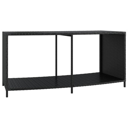 Opbergschappen 2 St Poly Rattan Zwart