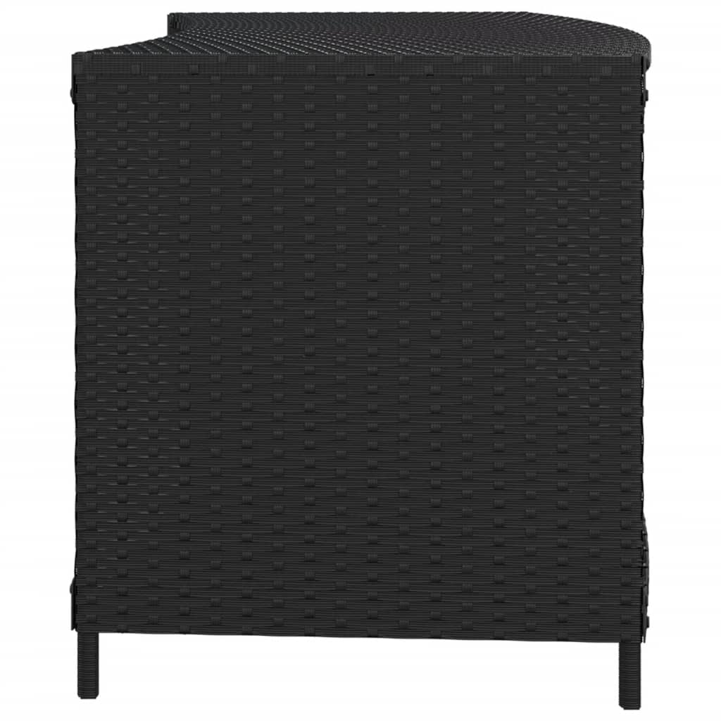 Opbergschappen 2 St Poly Rattan Zwart