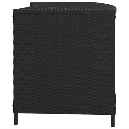 Opbergschappen 2 St Poly Rattan Zwart
