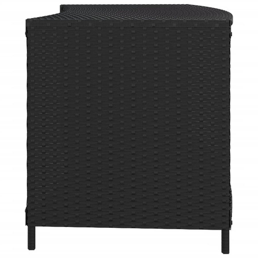 Opbergschappen 2 St Poly Rattan Zwart