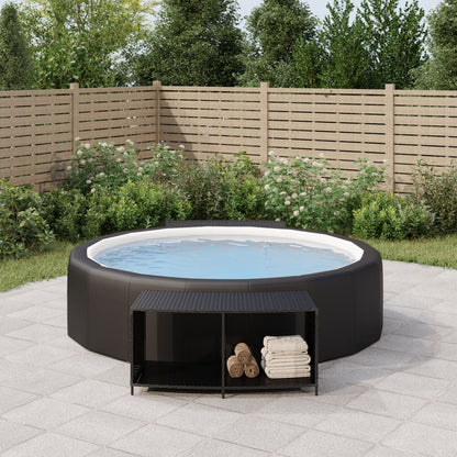 Opbergschappen 2 St Poly Rattan Zwart