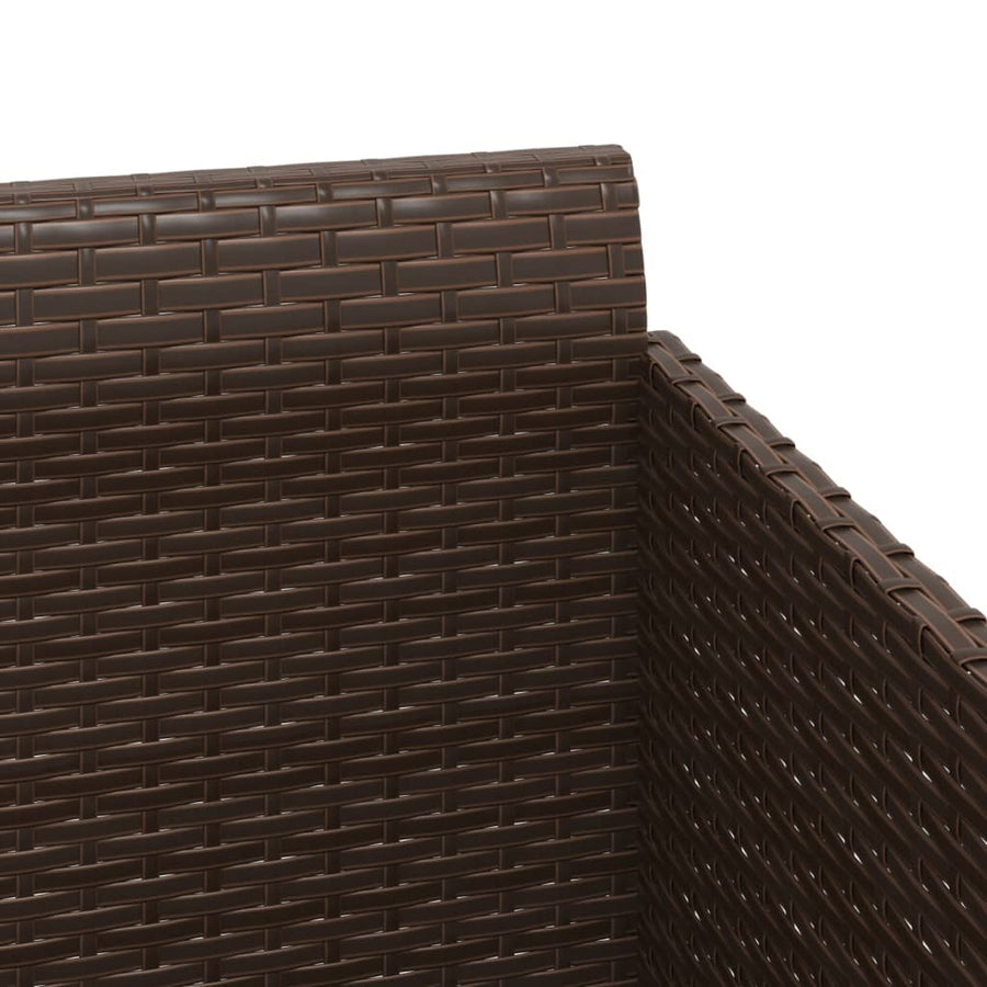 Ligbed Met Kussens 182X118X63 Cm Poly Rattan Bruin