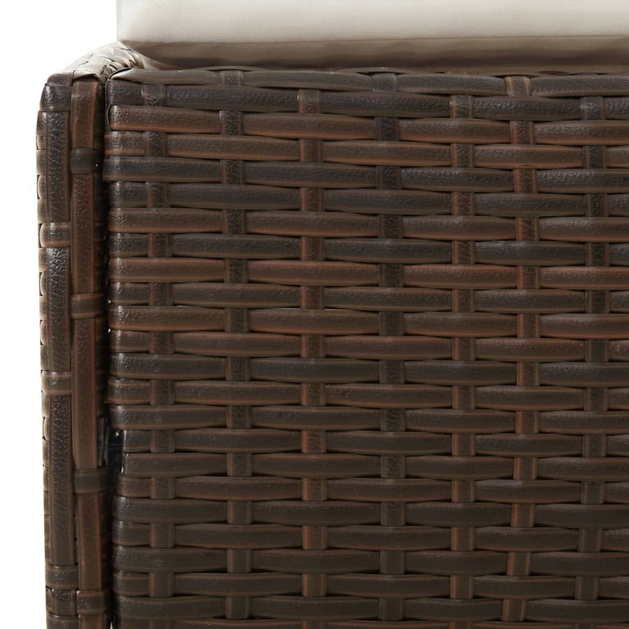 Ligbed Met Inklapbaar Dak 200X114X128 Cm Poly Rattan Bruin
