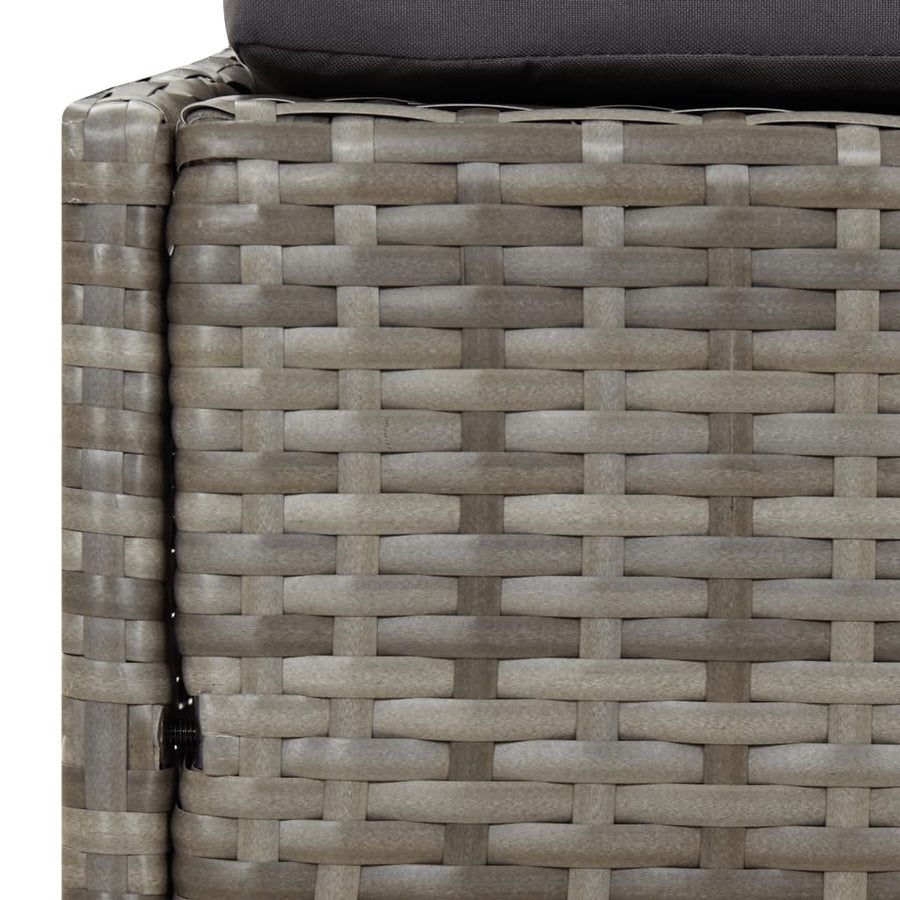Ligbed Met Inklapbaar Dak 200X114X128 Cm Poly Rattan Grijs
