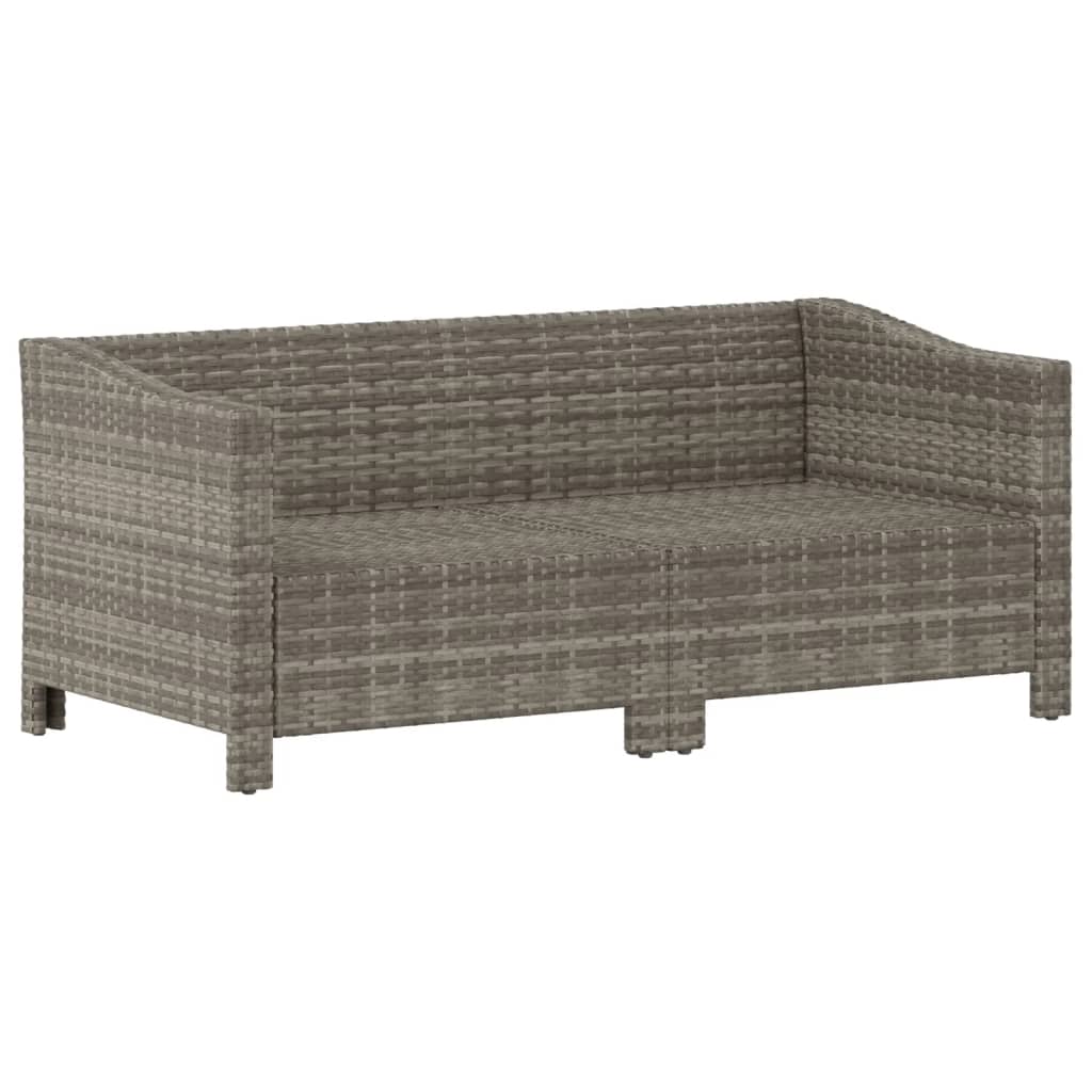 2-Delige Loungeset Met Kussens Poly Rattan Grijs 2x Fauteuil