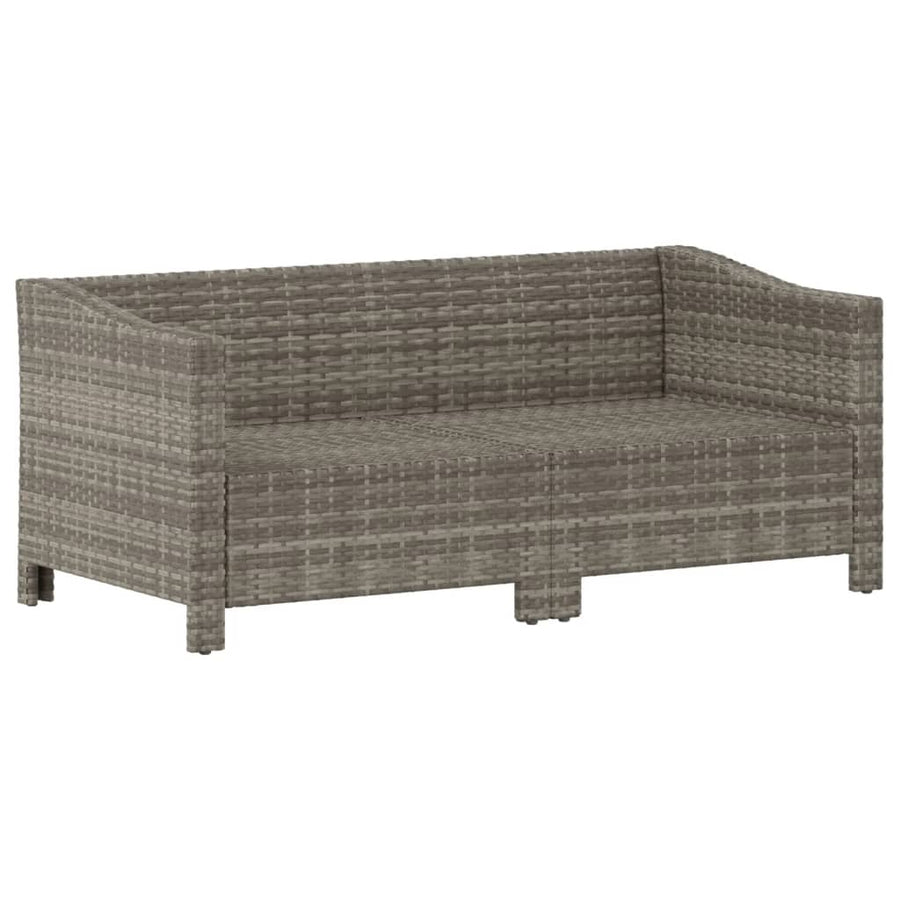 2-Delige Loungeset Met Kussens Poly Rattan Grijs 2x Fauteuil