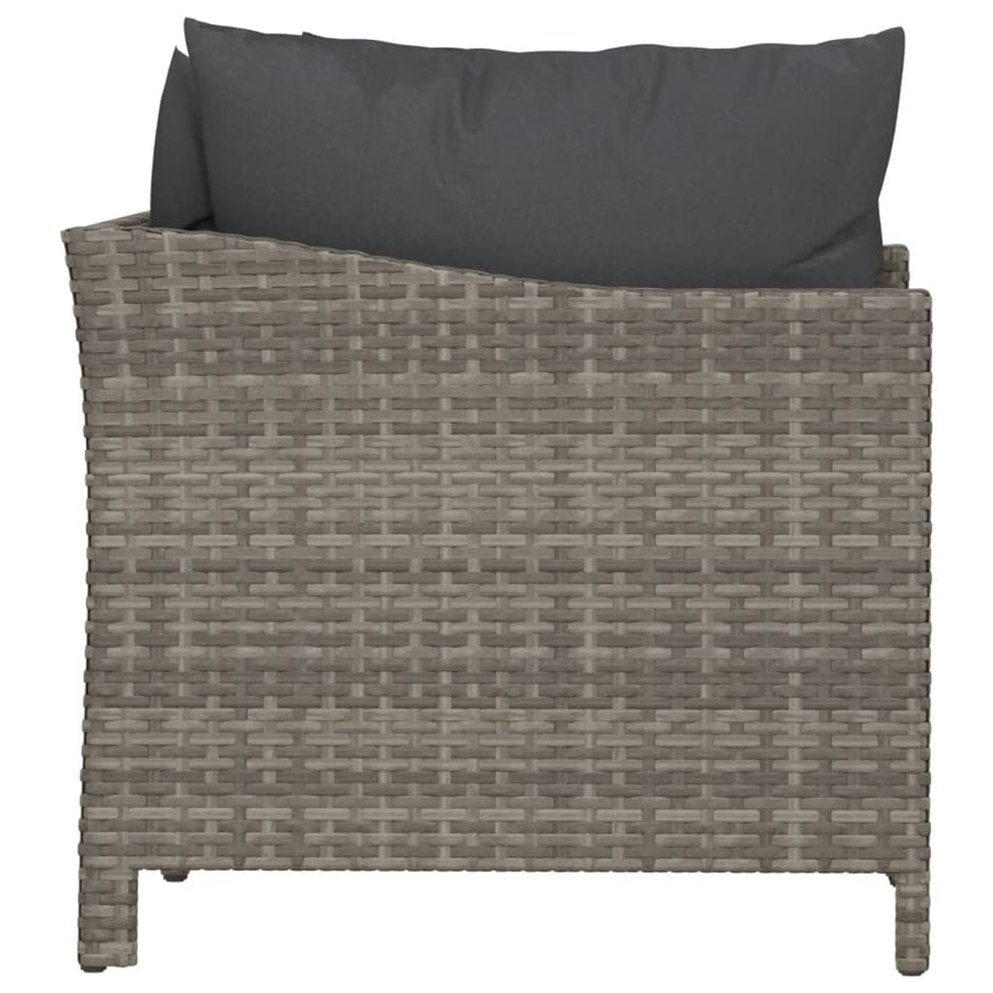 2-Delige Loungeset Met Kussens Poly Rattan Grijs 2x Fauteuil