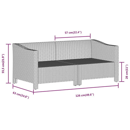 2-Delige Loungeset Met Kussens Poly Rattan Grijs 2x Fauteuil