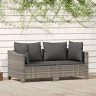 Tuinloungeset 2-delig poly rattan grijs