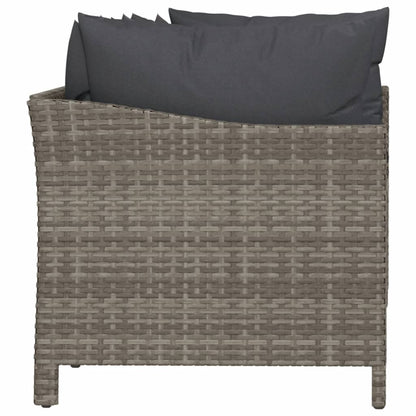 4-Delige Loungeset Met Kussens Poly Rattan Grijs 2x Fauteuil + 2x midden